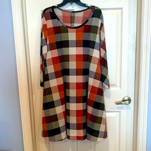 # Cute buffalo plaid trapeze dress 3X